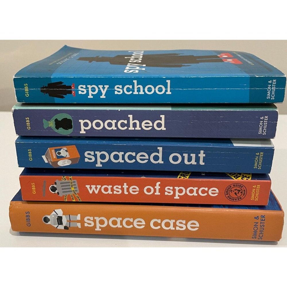 Lot of 5 Stuart Gibbs Books VGUC Spy School Poached Spaced Out Waste of Space+